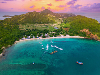 Aerial view Koh Larn island Nual beach and turquoise sea, Pattaya Thailand