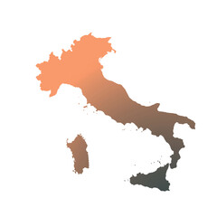 Map of Italy, sign silhouette. World Map Globe. Vector Illustration isolated on white background. Europe continent.
