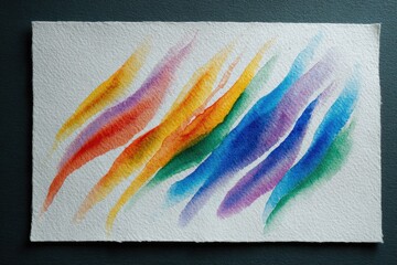 pride colors in gentle watercolor brushstrokes, flow across white paper
