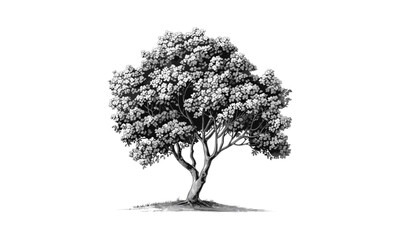 Fototapeta premium Vector illustration Japan Sophora Tree, botanical drawing, nature scene, garden tree, herbal plant, Asian vegetation, tree silhouette, flora artwork, eco friendly, natural environment.