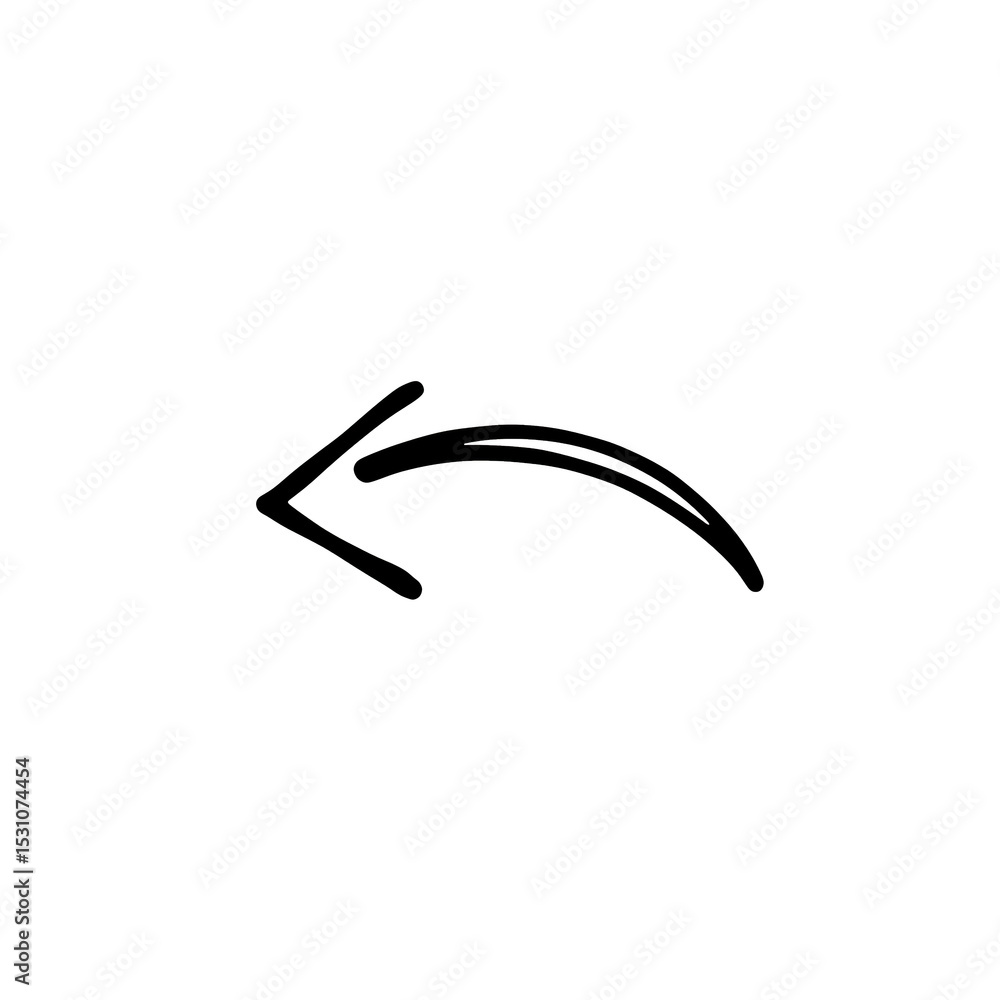 Poster curved arrow points toward the left side in a smooth, arching shape. - high quality curved arrow poi