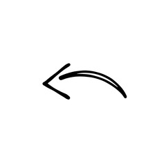 Curved arrow points toward the left side in a smooth, arching shape. - high quality Curved arrow points toward the left side in a smooth, arching shap