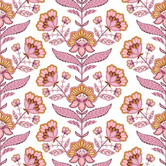 Vector seamless damask floral pattern for fabric or wallpaper.