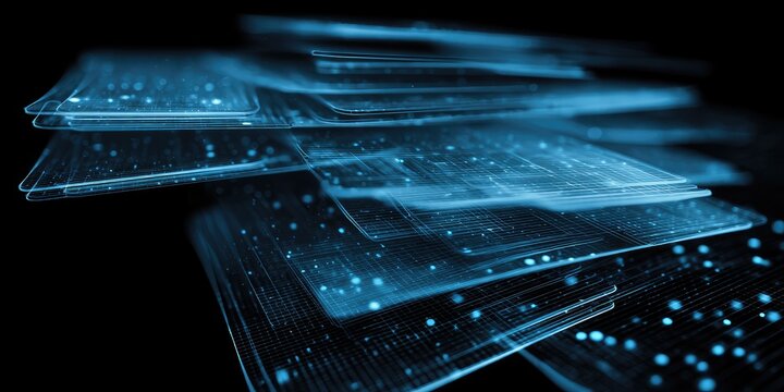 Abstract digital layered panels - Powered by Adobe