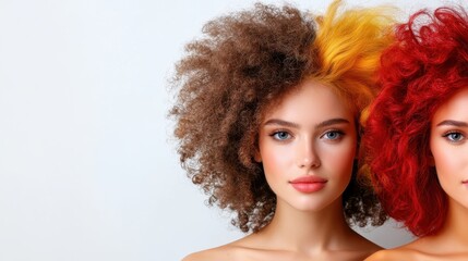 Two young women showcase their unique and vibrant hairstyles, highlighting the beauty of diversity and creativity in hair fashion and personal expression.