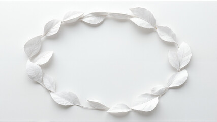 Crafting with white leaves on plain background