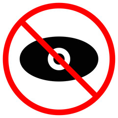 Prohibited Disc Record Illustration with Red Circle and Diagonal Line