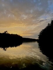 Fototapeta premium sunset over the river