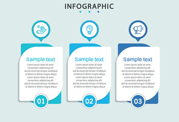 Modern business infographic template with 3 options or steps	
