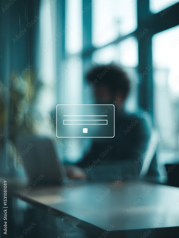 Poster user attempting to access social media profile with blurred background and fake login overlay in a b