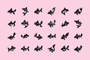 Featherfin Catfish, aquarium fish, vector art illustration