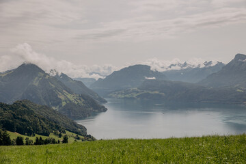 mountains in the national park on the shore of the lake, lake in the mountains 