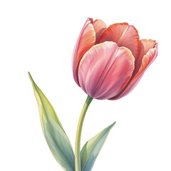 Naklejka premium Blooming tulip nature's vibrant display in a serene garden setting captivating floral artwork