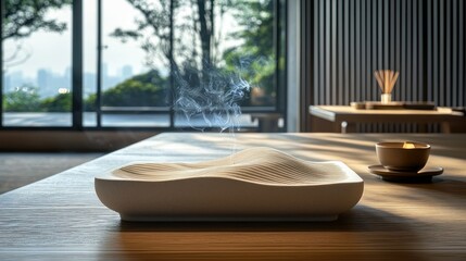 Tranquil zen space with aroma diffuser