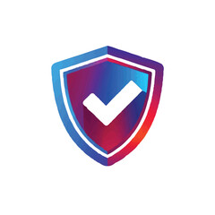 Gradient Shield Checkmark Logo Secure, Verified, and Protected Vector Illustration