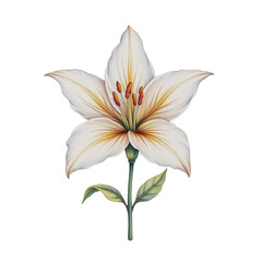 Delicate white lily flower botanical art nature scene soft lighting close-up floral beauty