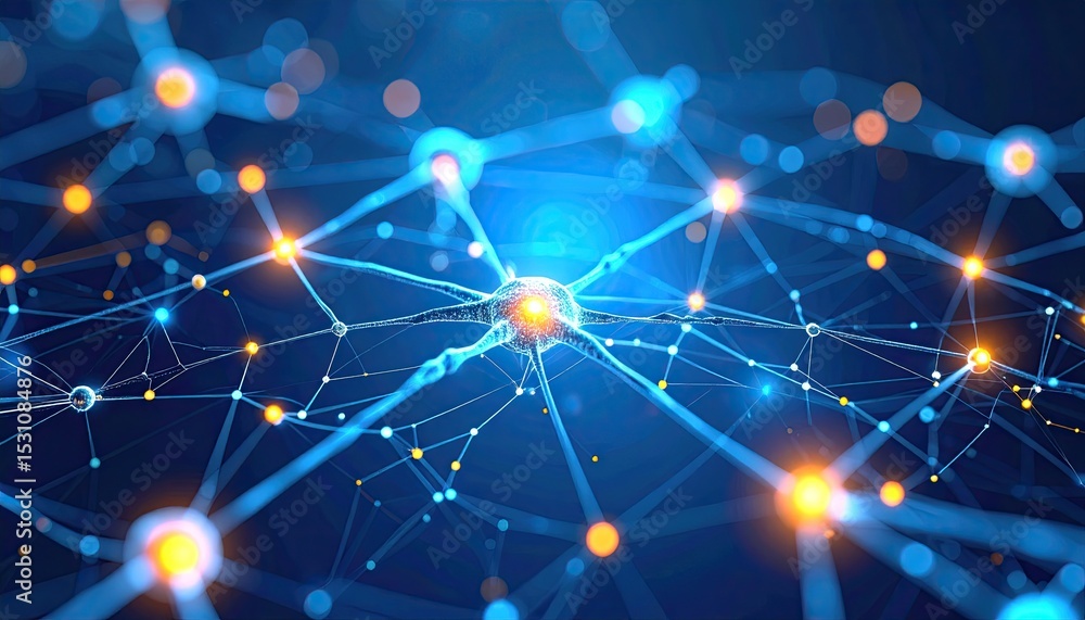 Poster illuminated neural network: abstract representation of neuron connections
