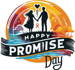 Promise day vector art. Romantic typography.
