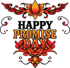 Promise day vector art. Romantic typography.
