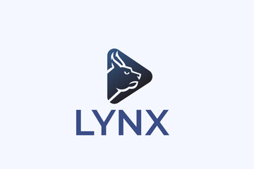 This logo is modern in style with a combination of the lynx head shape in the play or media symbol. © yasin