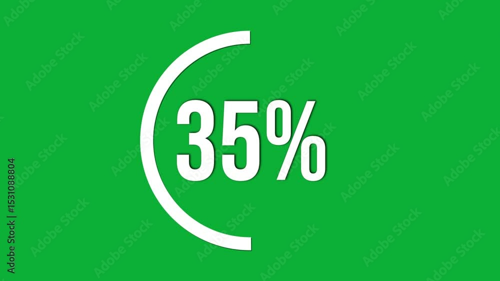 Poster 30 to 40 countdown in a circle on a green screen background