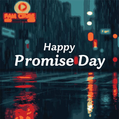 Promise day vector art. Romantic typography.
