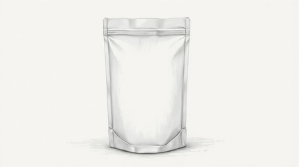 Sketch illustration of a packaging bag, ideal for branding and product display