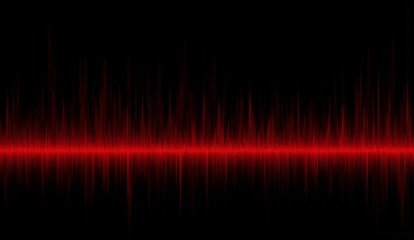 Red Audio Waveform on Black Background