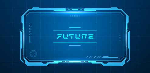 Technology box or border blue. Futuristic HUD style vector editable