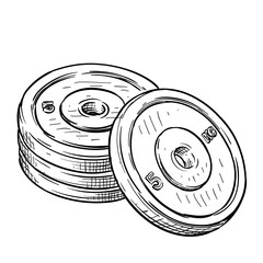 Plates weight gym handdrawn illustration⁠
