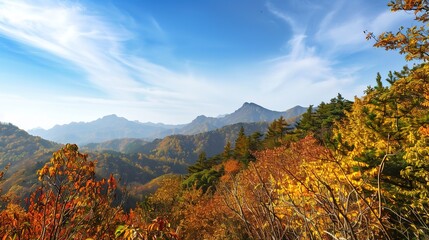 Autumn Mountain Distant View: Unveiling the Serene Tapestry of Seasonal Landscapes, Cultural Symbolism, and Natural Aesthetics in Scenic Overlooks and Panoramic Vistas