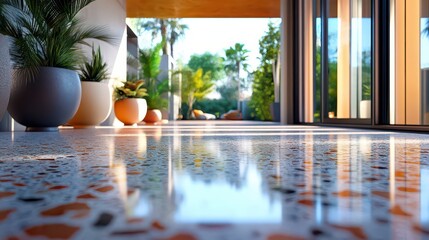 Terrazzo marble floor.