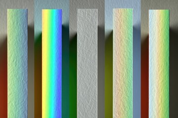 Abstract color swatches, textured vertical bars