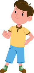 Cheerful Boy in Casual Outfit
