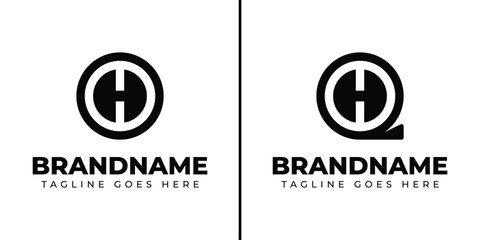 Letters OH and QH Monogram Logo, for any brand with OH HO QH HQ initials