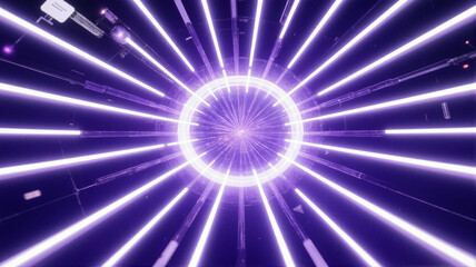 Naklejka premium Lighted tunnel with surveillance camera