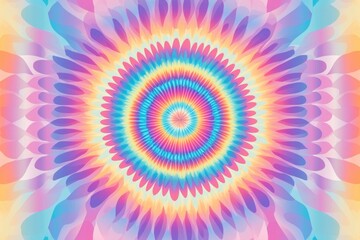 Vibrant tie dye design forms a mesmerizing circular pattern, evoking a sense of peace and tranquility