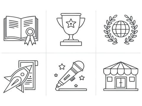  "Literary Icons: Line Art for Book Awards & Events"