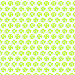 Minimalist Lime Green Clover Seamless Pattern