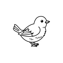 Obraz premium Lined Icon of Baby Bird Showing Short Tail Feathers from Below
