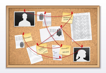 Realistic Crime Investigation Vision Board Composition