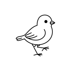 Fototapeta premium Lined Icon of Baby Bird Walking with One Leg Raised