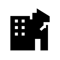 Obraz premium Icon of a damaged building to signify destruction or disrepair
