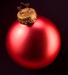  Rote Weihnachtsbaumkugel mit Gold, Weihnachtsschmuck, Kugel, Weihnachtskugel, 