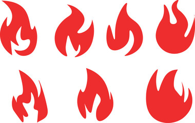 vector set of fire icons