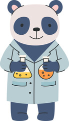 Panda Scientist with Beakers