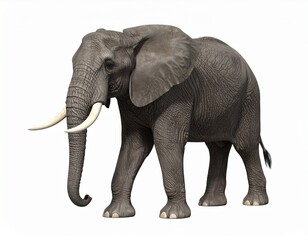 Obraz premium 3D Render of a Elephant Isolated on White Background