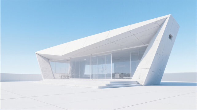 Modern architecture minimalist design Futuristic concept with clean lines and transparent walls