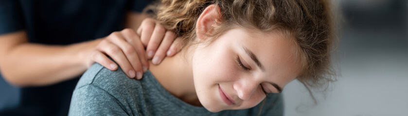 Chiropractor adjusts patient with scoliosis focusing on reducing inflammation and improving posture.