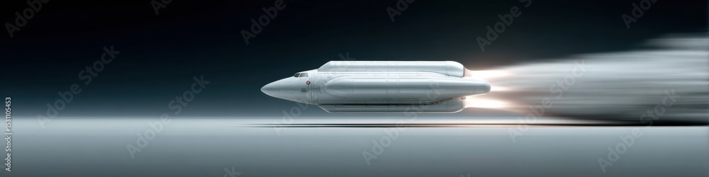 Poster high-speed orbital rocket launch with vapor trail and thrusters propelling innovation in aerospace t